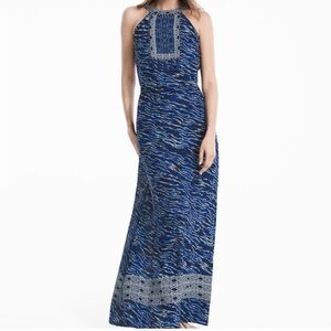 WHITE HOUSE BLACK MARKET BLUE BEACH VACATION ELEGANT DRESS SIZE 10